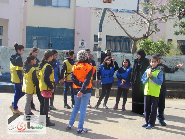 مدرسة جنة ابن رشد الابتدائية وتمرين الدفاع المدني والحذر ومشاركة واسعة من الاهالي 